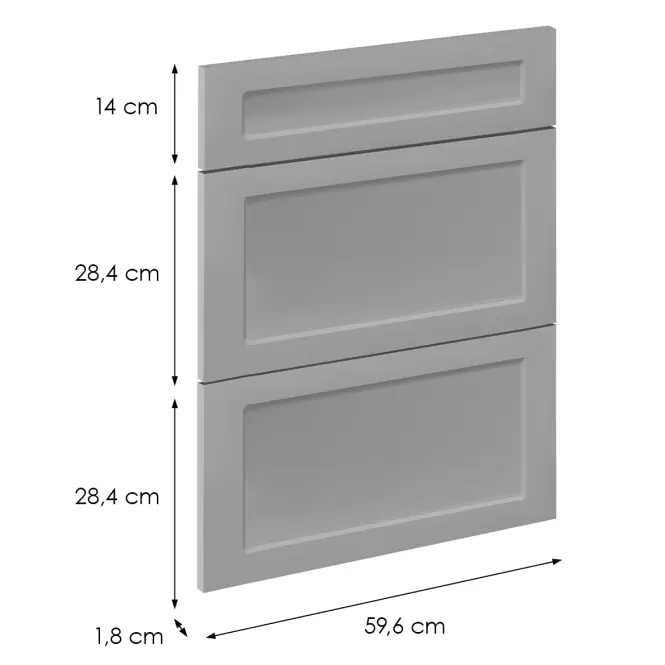 Čelo skrinky Luxeo F15-D60S3-AX rám grey,2