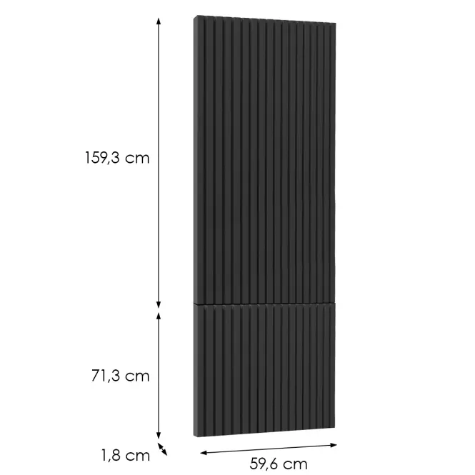 Čelo skrinky Luxeo F14-D60T-AX ryfla black,2