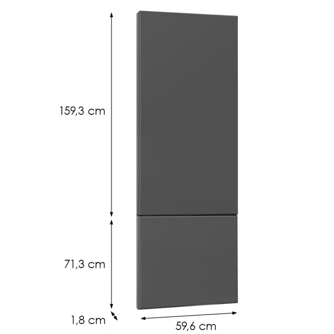 Čelo skrinky Luxeo F16-D60T-AX tenký rám dark grey,2