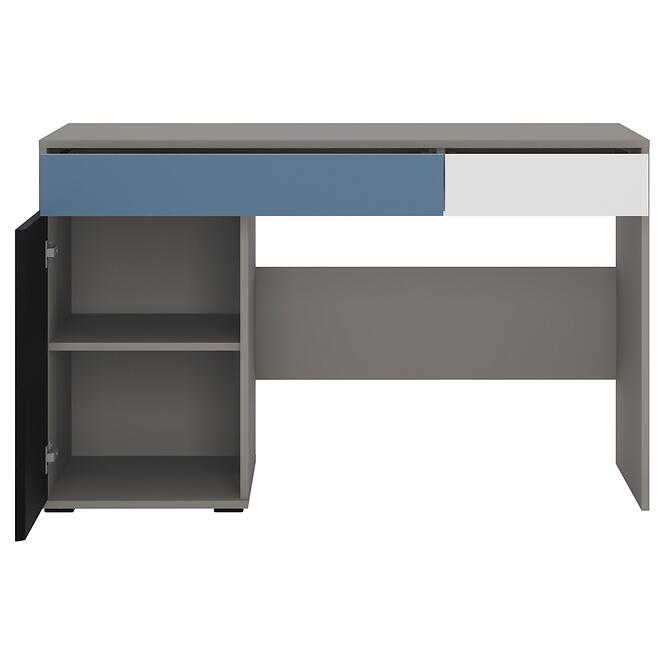 Písací stôl Laser LASB01B 1D2S platinovo sivá/čierna perla/biela alpská,3