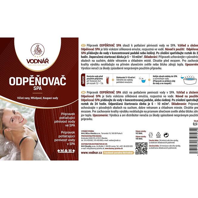 Vodnar Čistenie SPA 0,5l