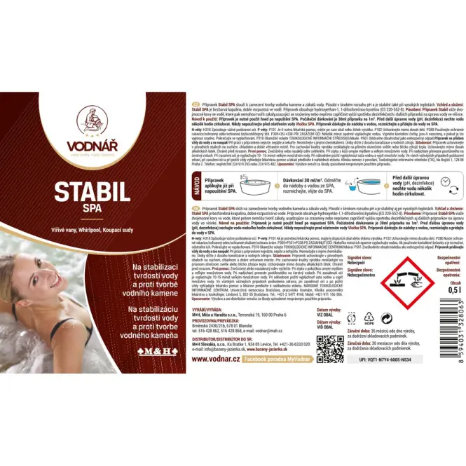 Vodnar Prípravok Stabil SPA 0,5l