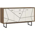 Komoda Brolo BROK04 3D1S dub catania/čierna perla/mdf biela HG