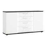 Komoda Venezia VENK01 2D4S biela alpská/dub vicenza čierna/mdf biela L