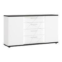 Komoda Venezia VENK01 2D4S biela alpská/dub vicenza čierna/mdf biela L