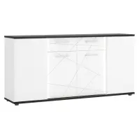 Komoda Venezia VENK02 4D2S biela alpská/dub vicenza čierna/mdf biela L