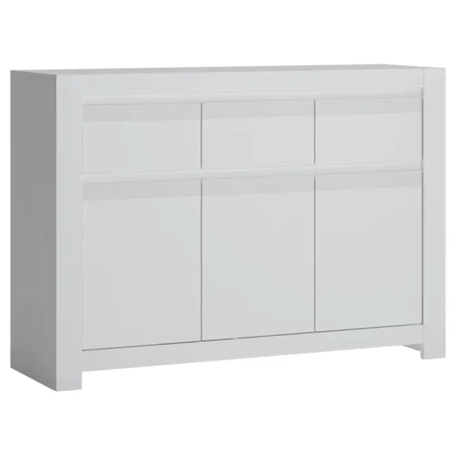 Komoda Novi NVIK04 3D3S biela alpin/pvc biela supermat