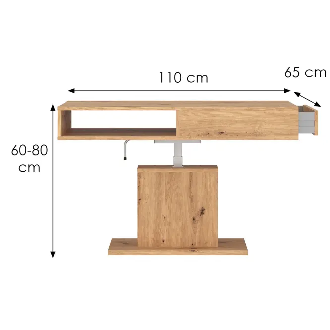 Konferenčný stolík Cortado CRTT04 1S so zdvihom dub artisan