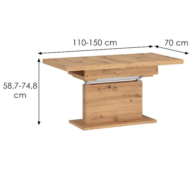 Konferenčný stolík Cortado CRTT14 s zdvihom dub artisan,2
