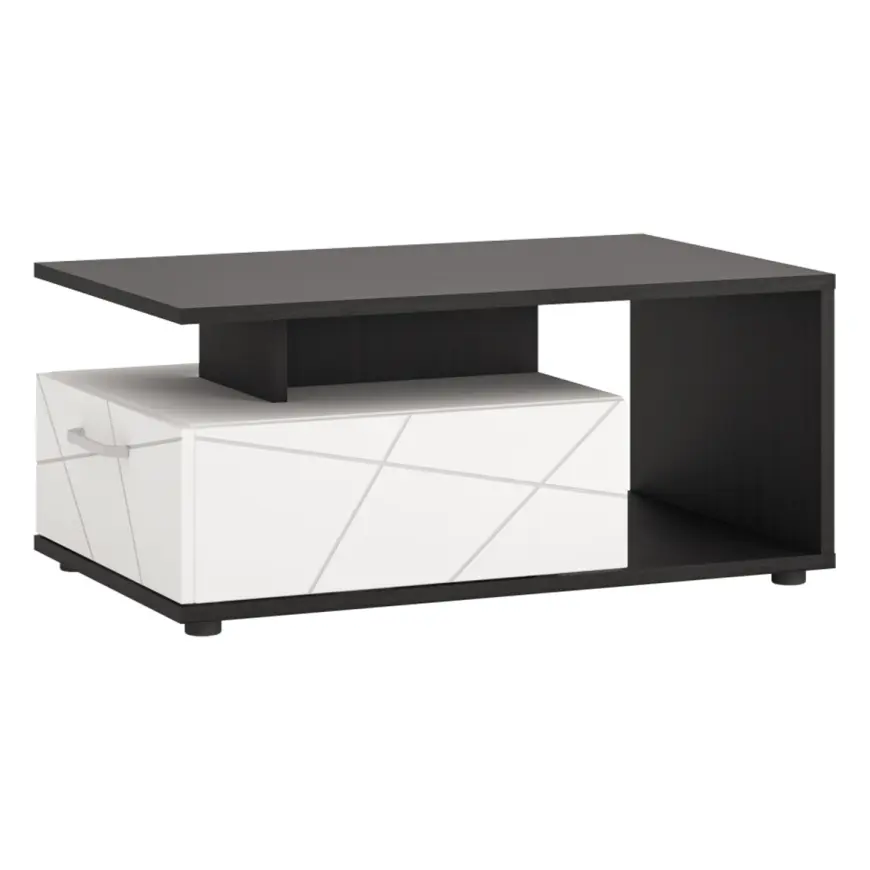 Konferenčný stolík Venezia VENT01 1S biela alpská/dub vicenza čierna /mdf biela L