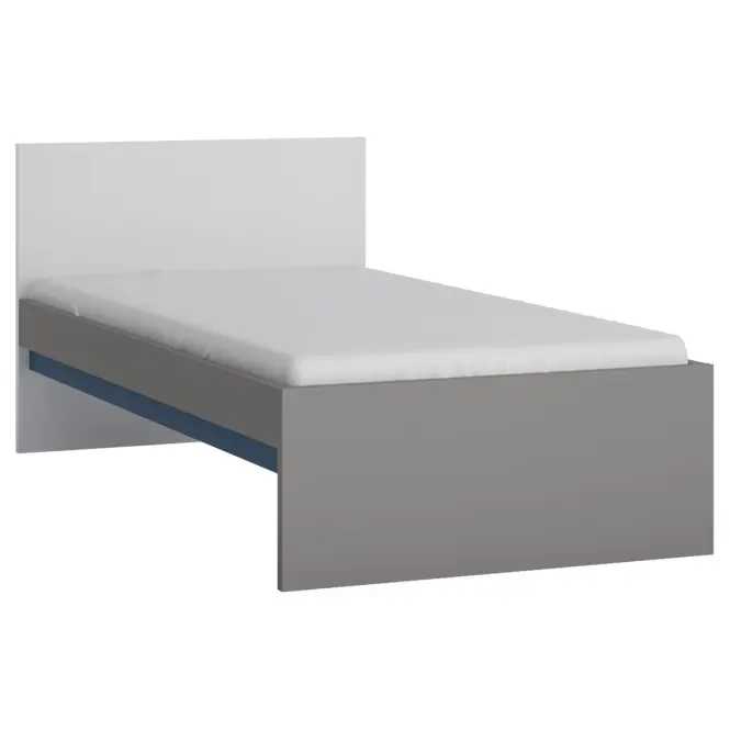 Posteľ Laser LASZ01B 90 platinovo sivá/čierna perla/alpská biela/modrá