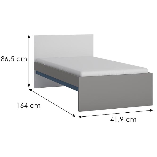 Posteľ Laser LASZ01B 90 platinovo sivá/čierna perla/alpská biela/modrá,2