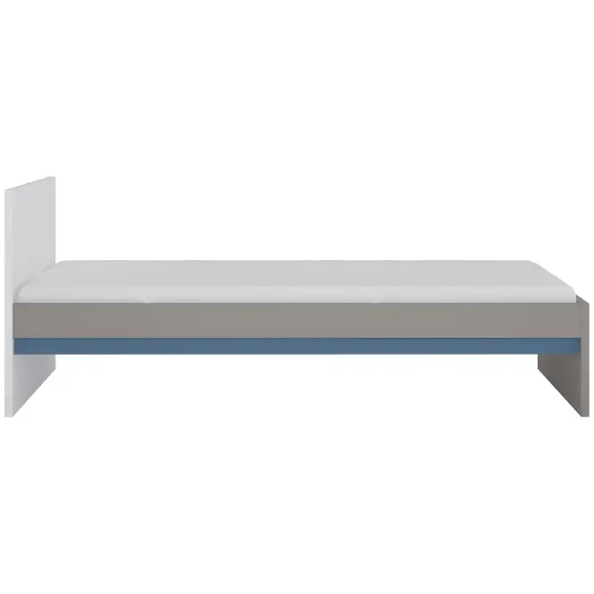 Posteľ Laser LASZ01B 90 platinovo sivá/čierna perla/alpská biela/modrá,3