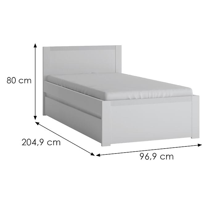 Posteľ Novi NVIZ01 90 1S biela alpin/pvc biela supermat