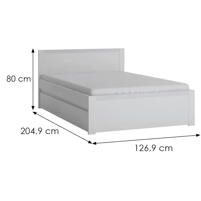 Posteľ Novi NVIZ02 120 1S biela alpin/pvc biela supermat,2