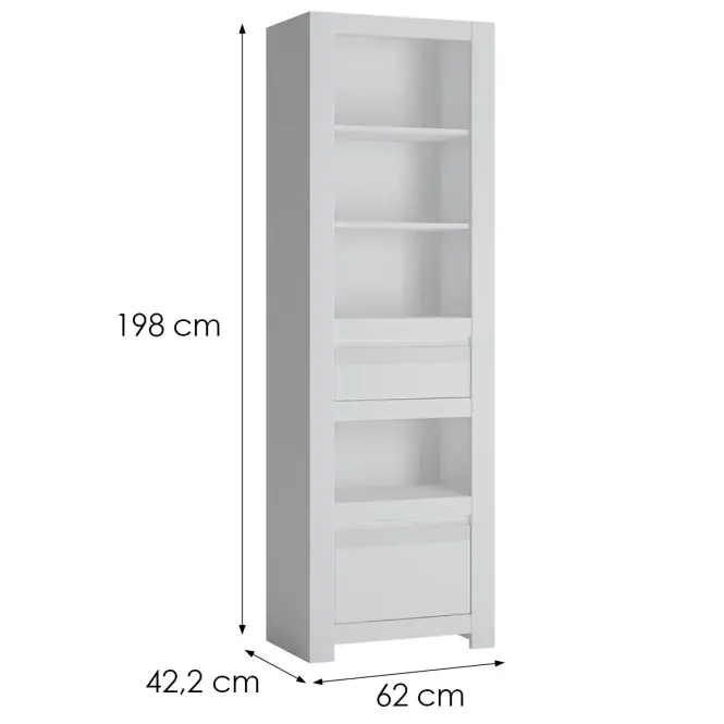 Regál Novi NVIR01 2S biela alpin/pvc biela supermat