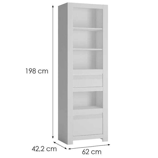 Regál Novi NVIR01 2S biela alpin/pvc biela supermat