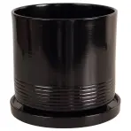 Kvetináč Cylinder Rille 15 cm čierna + podmiska