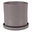 Kvetináč Cylinder Rille 15 cm sivý matná + podmiska