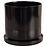 Kvetináč Cylinder Rille 17 cm čierna + podmiska