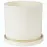 Kvetináč Cylinder Rille 17 cm krémová + podmiska