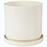 Kvetináč Cylinder Rille 17 cm krémová + podmiska