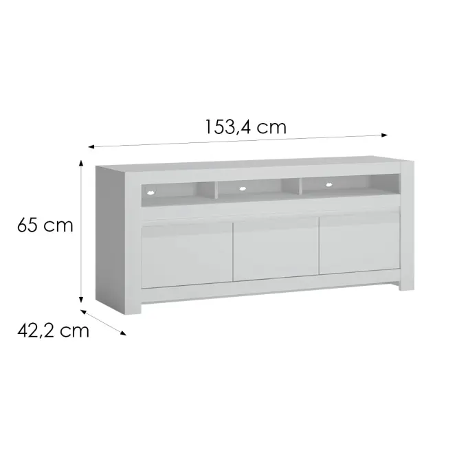 Komoda RTV Novi NVIF01 2D1S biela alpin/pvc biela supermat