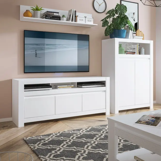 Komoda RTV Novi NVIF01 2D1S biela alpin/pvc biela supermat