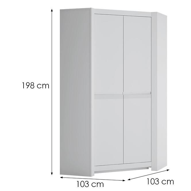 Skriňa Novi NVIS03 rohová 2D biela alpin/pvc biela supermat