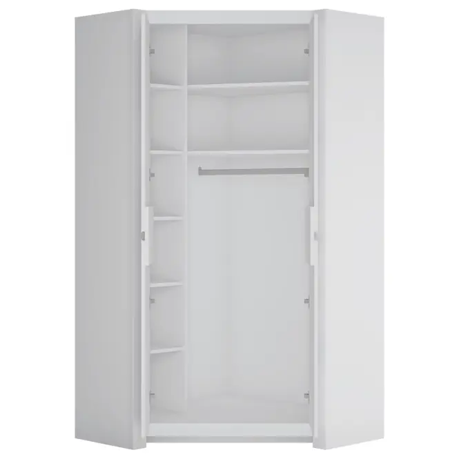 Skriňa Novi NVIS03 rohová 2D biela alpin/pvc biela supermat,3