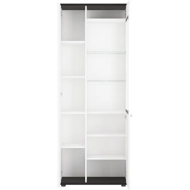 Vitrína Venezia VENV01L 2D alpská biela/dub vicenza čierna/mdf biela l,3