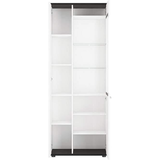 Vitrína Venezia VENV01L 2D alpská biela/dub vicenza čierna/mdf biela l,3