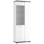 Vitrína Venezia VENV01R 2D alpská biela/dub vicenza čierna/mdf biela l