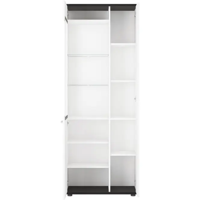 Vitrína Venezia VENV01R 2D alpská biela/dub vicenza čierna/mdf biela l