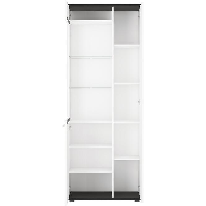 Vitrína Venezia VENV01R 2D alpská biela/dub vicenza čierna/mdf biela l,3