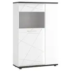 Vitrína Venezia VENV02R 2D alpská biela/dub vicenza čierna/mdf biela l