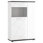 Vitrína Venezia VENV02R 2D alpská biela/dub vicenza čierna/mdf biela l