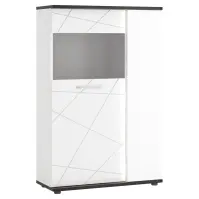 Vitrína Venezia VENV02R 2D alpská biela/dub vicenza čierna/mdf biela l