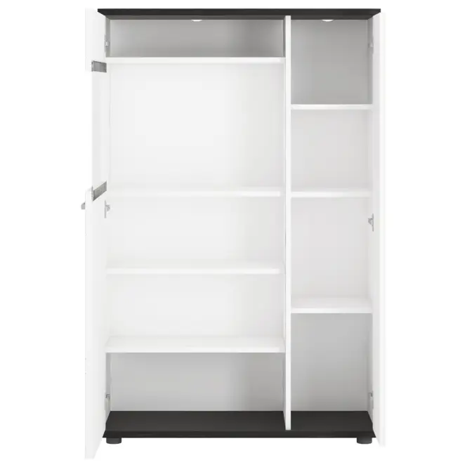 Vitrína Venezia VENV02R 2D alpská biela/dub vicenza čierna/mdf biela l,2