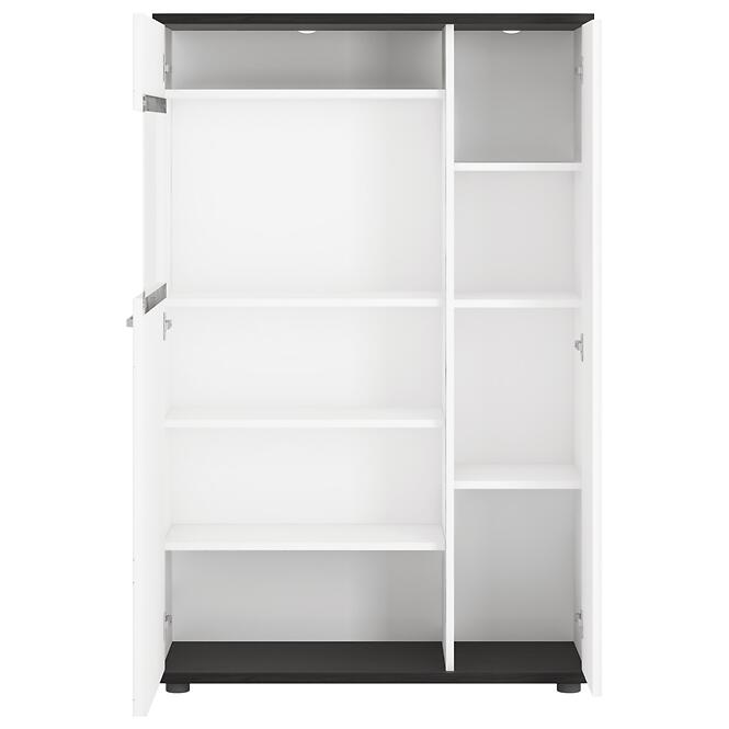 Vitrína Venezia VENV02R 2D alpská biela/dub vicenza čierna/mdf biela l,2