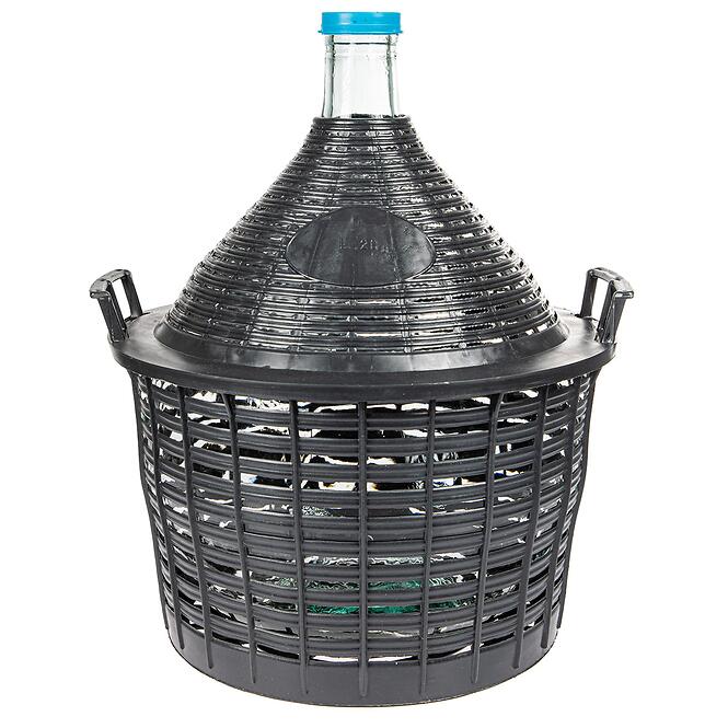 Demižón na víno 20 l v plastovom košíku