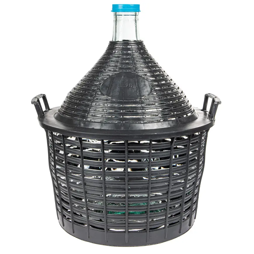 Demižón na víno 20 l v plastovom košíku