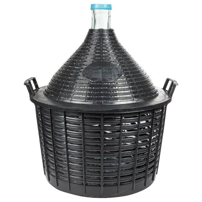 Demižón na víno 25 l v plastovom košíku