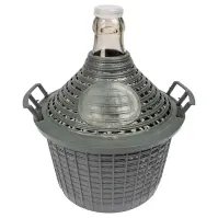 Demižón na víno 5 l v plastovom košíku