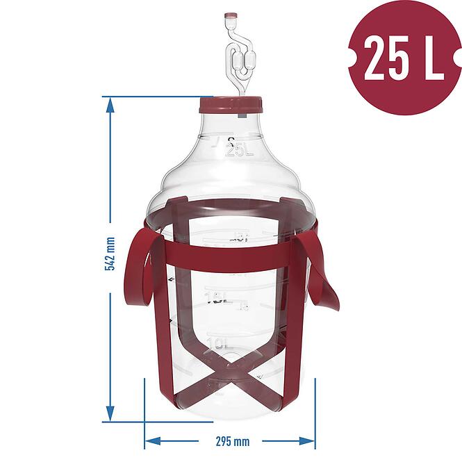 Demižón na víno ľahký, nerozbitný, s popruhmi 25 l