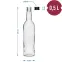 Fľaša 500 ml úzka na alkohol s čiernym uzáverom na závit 6 ks,3