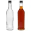Fľaša 500 ml úzka na alkohol s čiernym uzáverom na závit 6 ks,6