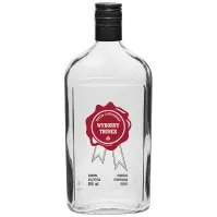 Fľaša 500 ml s uzáverom na závit, potlač wybornytrunek 2-fareb.