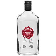 Fľaša 500 ml s uzáverom na závit, potlač wybornytrunek 2-fareb.