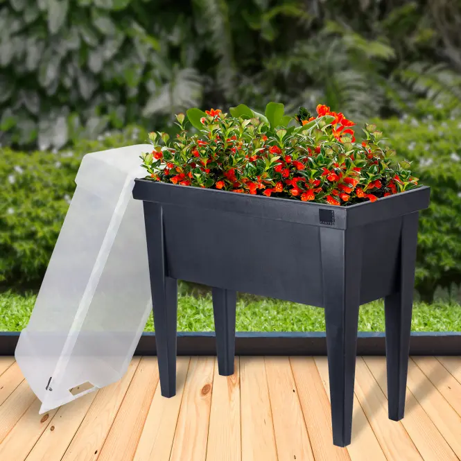Kvetináč/Parenisko E&K s krytom 80x40x88 antracit 4075